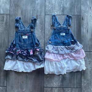 Osh Kosh coordinating overall dresses